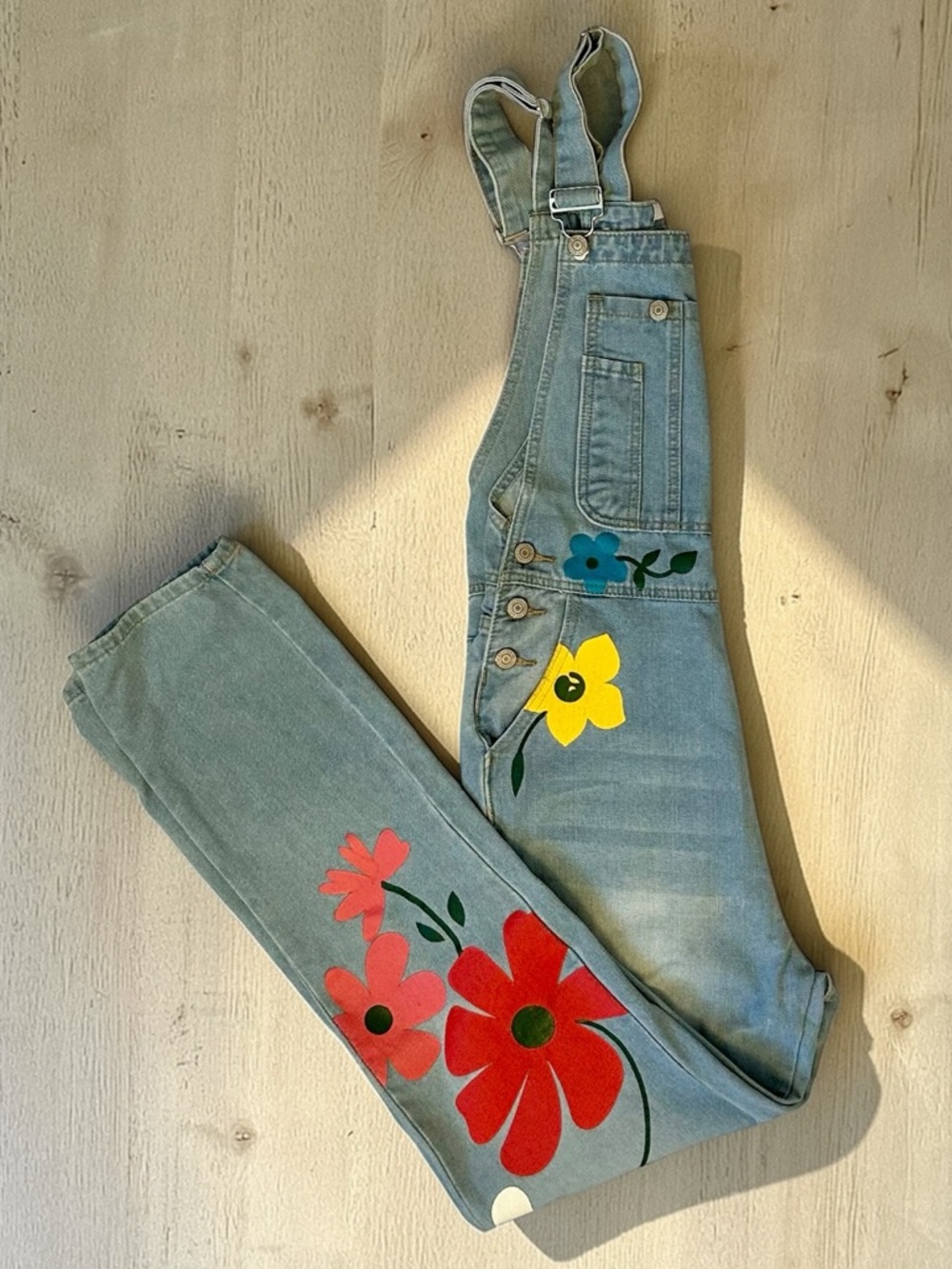 Misslook Floral Women's Denim Overalls Size S